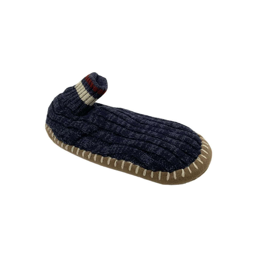 MUK LUKS Men's Cuff Bootie Slipper Navy/Marl -